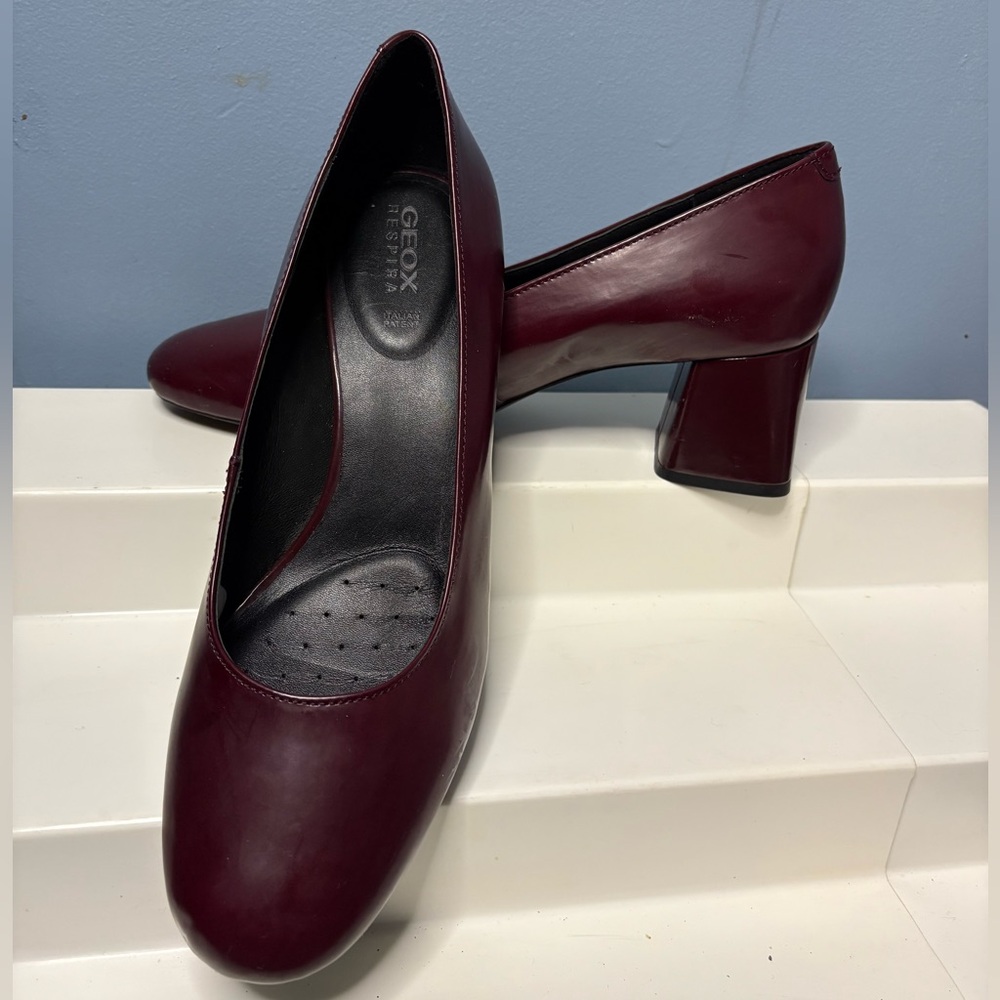 Geox Women's Dark Red Block Heels
